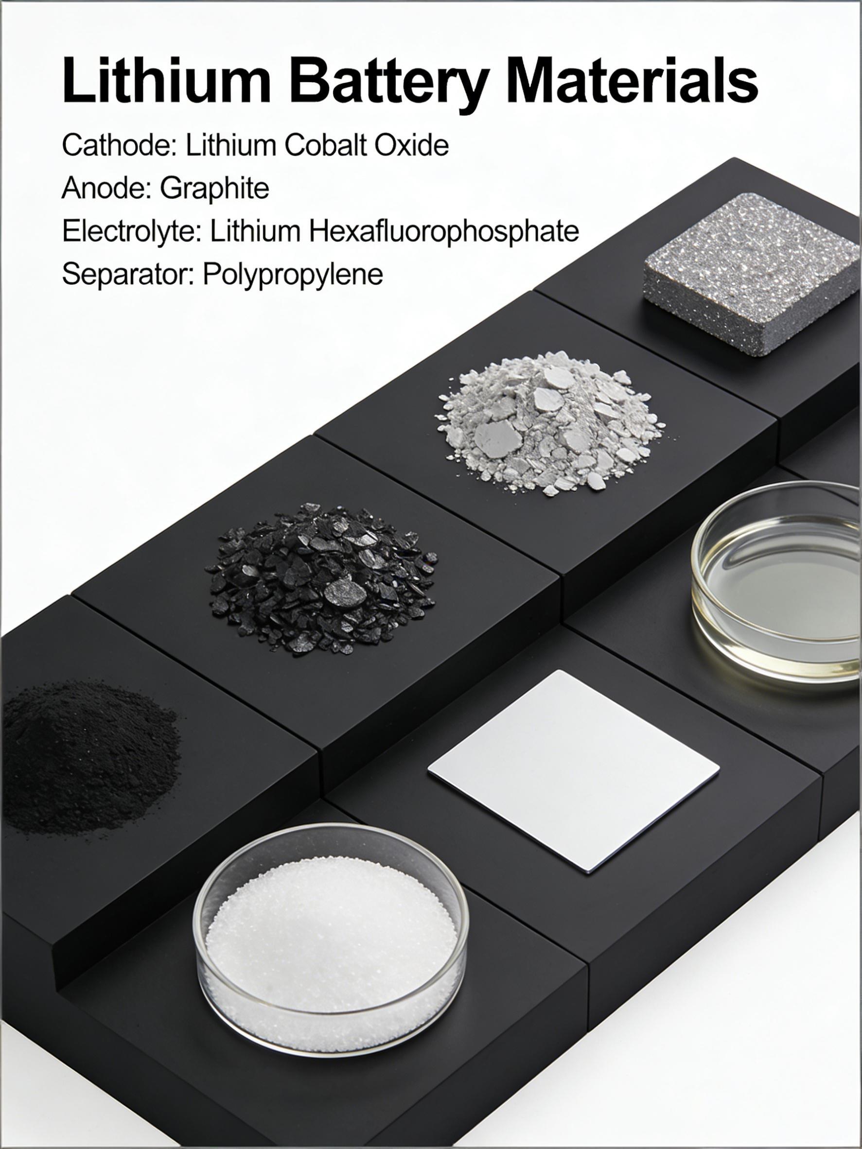 Lithium Battery Core Materials: Anode/Cathode Materials, Separator, Current Collectors & Solvents