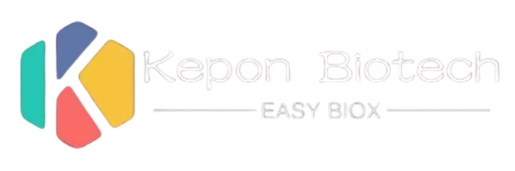 Kepon Biotech logo (white version) - supplier of biotech reagents, lab standards, and lithium battery materials